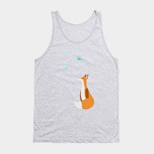 Simple Cute Fox Watching the Birds Tank Top